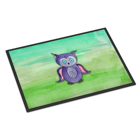 Carolines Treasures 18 x 27 in. Purple Owl Watercolor Indoor or Outdoor Mat BB7429MAT
